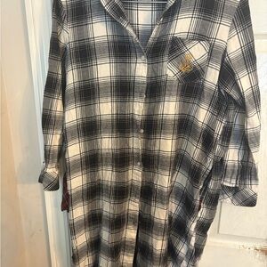 Lauren Ralph Lauren Black and White Plaid Long Sleeve Dress women’s medium.